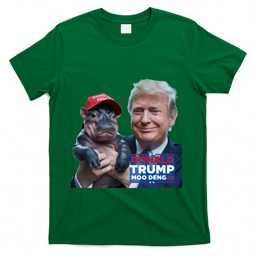 Moo Deng Trump And The HippoS Campaign Journey T-Shirt - Green