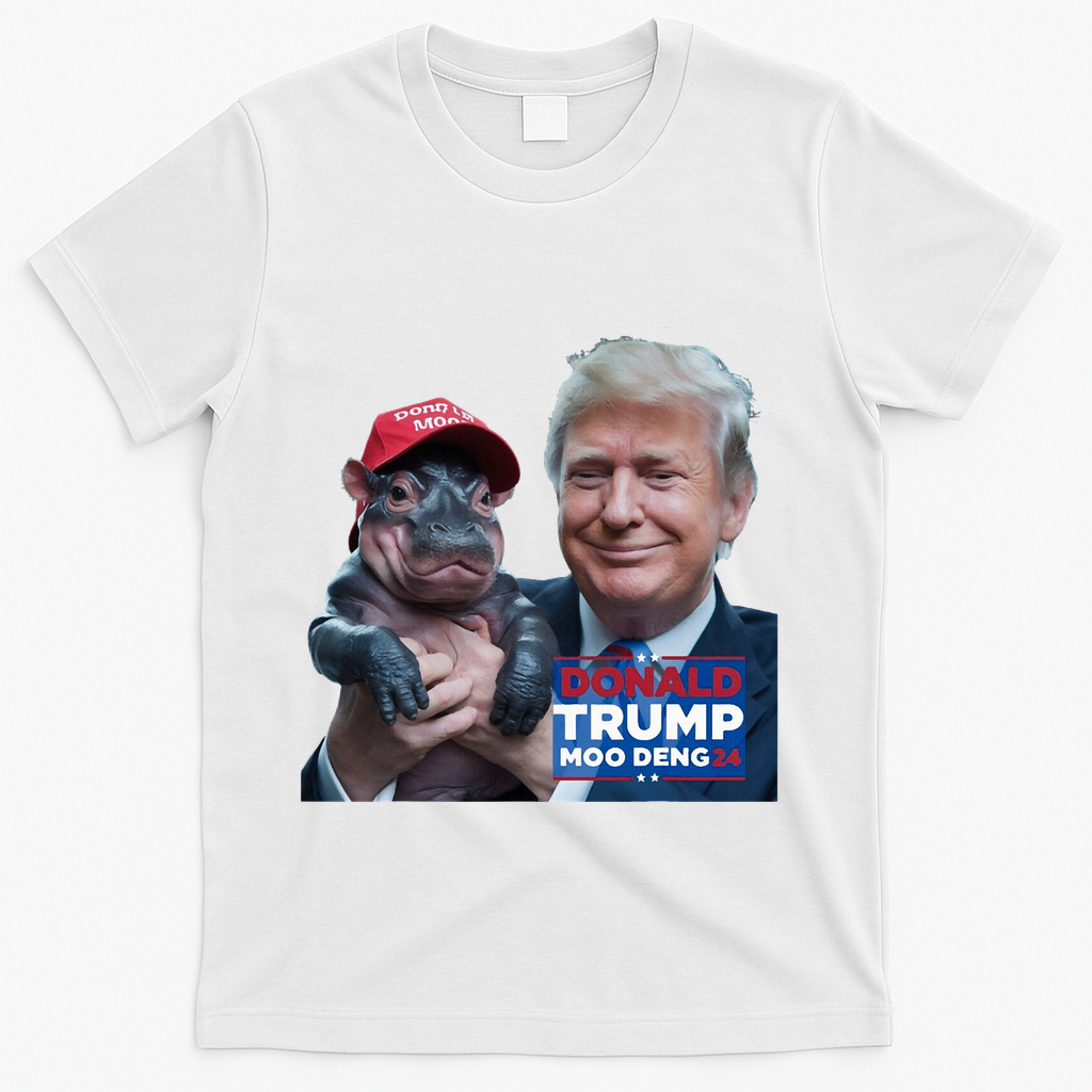 Moo Deng Trump And The HippoS Campaign Journey T-Shirt - White