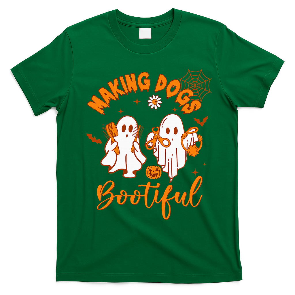 Making Dogs Bootiful Funny Halloween Dog Grooming Groomer T-Shirt - Irish Green