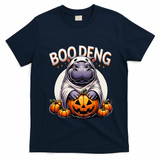 Moo Deng Baby Hippo Moo Deng Costume For Boo Deng Halloween T-Shirt - Navy Blue