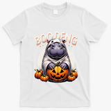 Moo Deng Baby Hippo Moo Deng Costume For Boo Deng Halloween T-Shirt - White