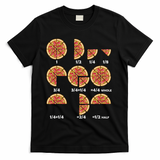 Maths Day Costume Idea Teachers Pizza Slice Fraction T-Shirt - Black