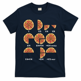 Maths Day Costume Idea Teachers Pizza Slice Fraction T-Shirt - Navy