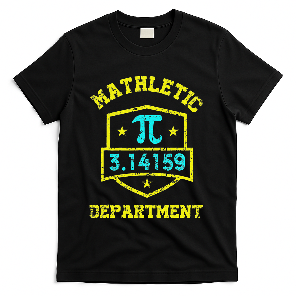 Mathletic Department Funy Math Teacher Student Pi Day Joke T-Shirt - Black