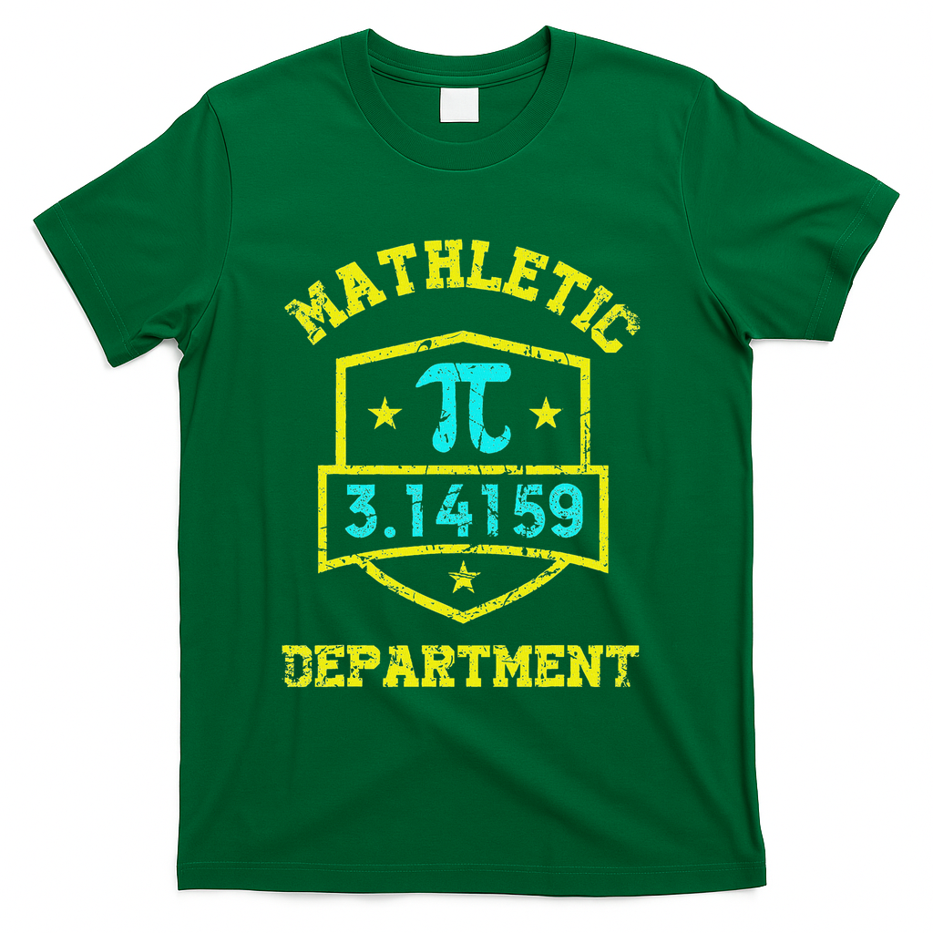 Mathletic Department Funy Math Teacher Student Pi Day Joke T-Shirt - Green