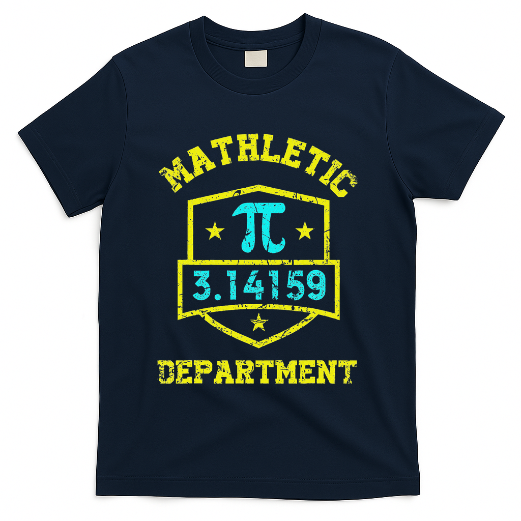 Mathletic Department Funy Math Teacher Student Pi Day Joke T-Shirt - Navy