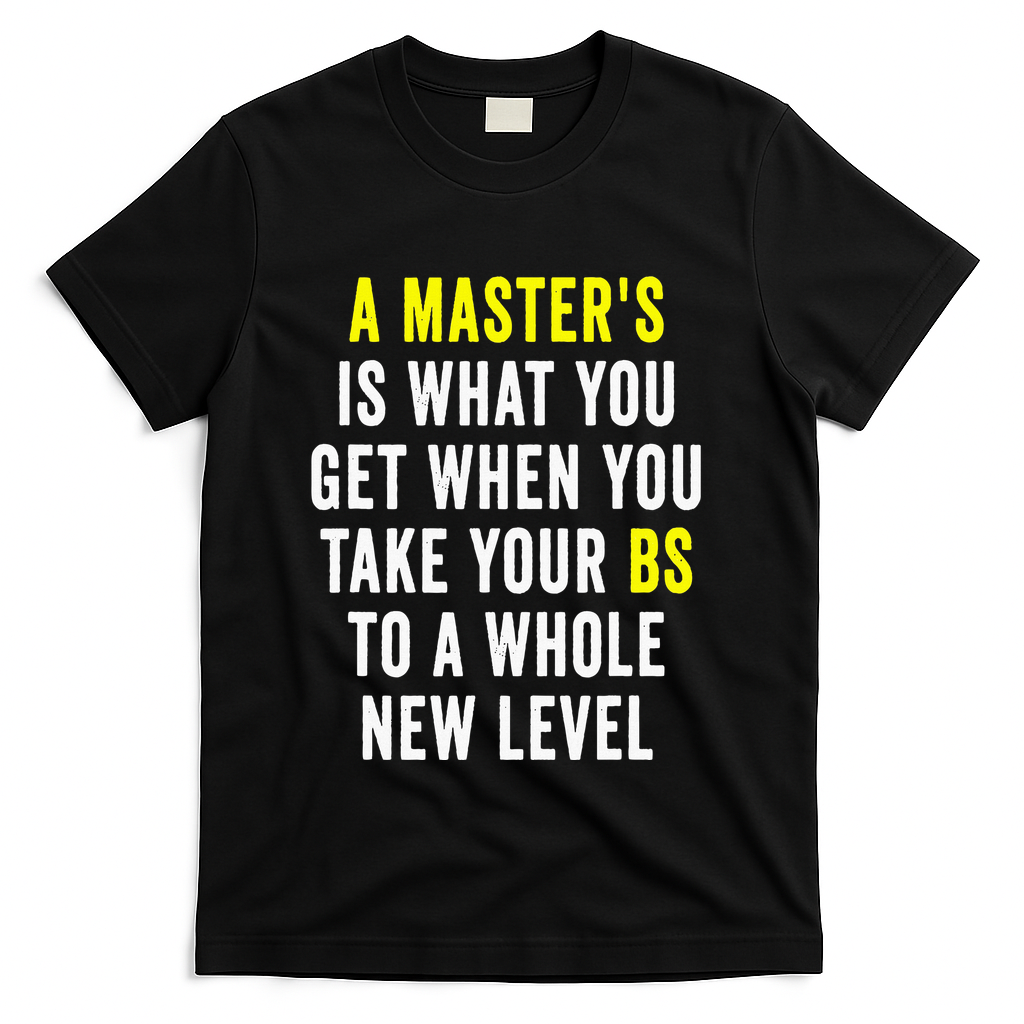 Masters Degree Graduation T-Shirt - Black