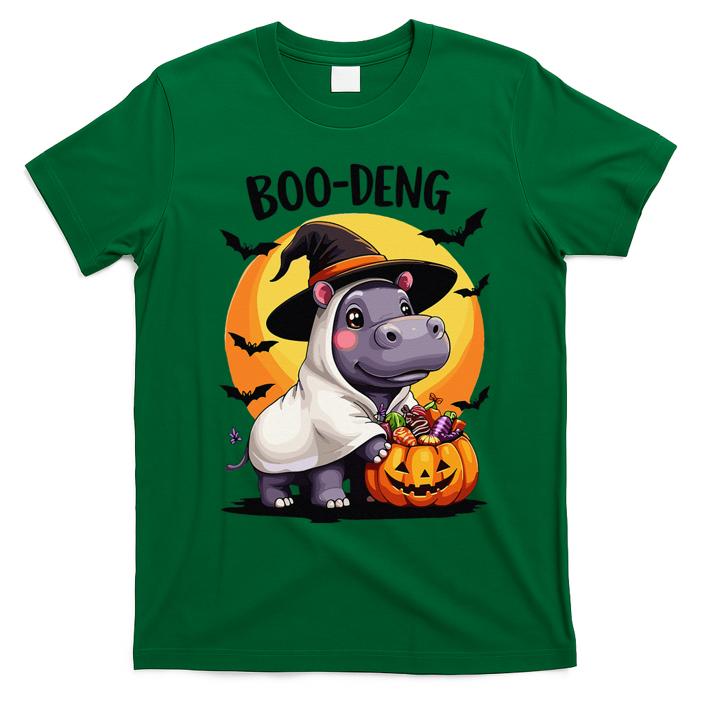 Moo Deng Halloween Boo Deng Costume Moodeng Hippo T-Shirt - Irish Green