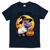 Moo Deng Halloween Boo Deng Costume Moodeng Hippo T-Shirt - Navy Blue