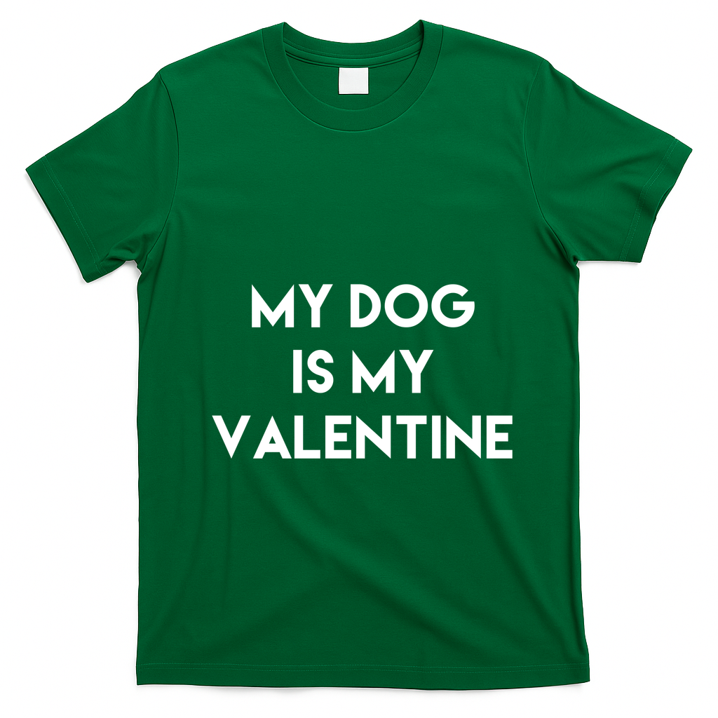 My Dog Is My Valentine Funny Cute T-Shirt - Irish Green