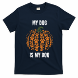 My Dog Is My Boo Funny Spooky Dog Mom Dad Halloween Great Gift T-Shirt - Navy Blue