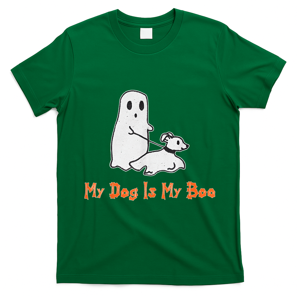 My Dog Is My Boo Ghost Halloween Dog Lover T-Shirt - Irish Green
