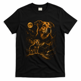 Majestic Dog In Moonlit Mountain Landscape T-Shirt - Black