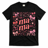 Mothers Day Preppy Mama Blue Coquette Bow T-Shirt