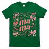 Mothers Day Preppy Mama Blue Coquette Bow T-Shirt