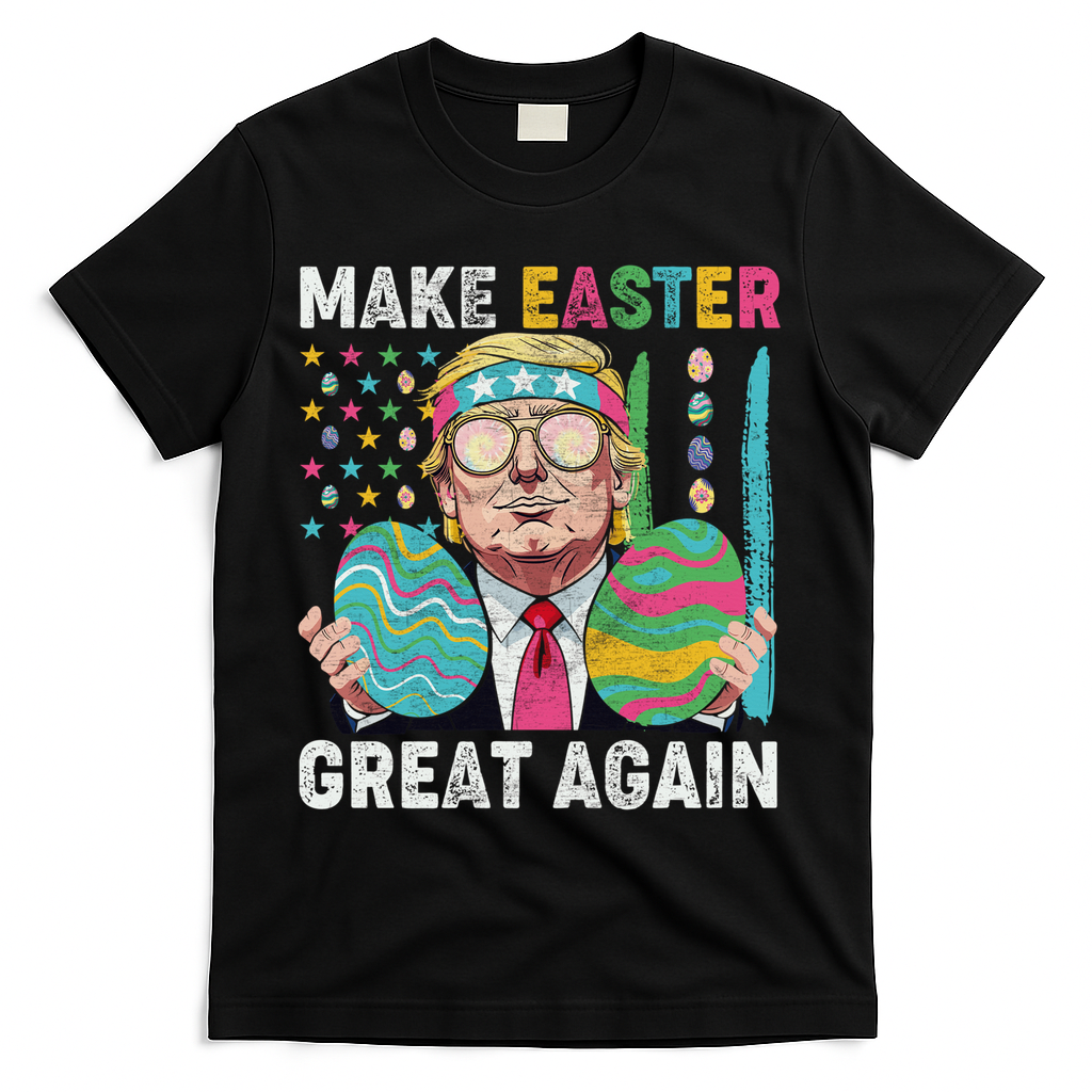Make Easter Great Again Trump Bunny Spring Hunt Eggs T-Shirt - Black