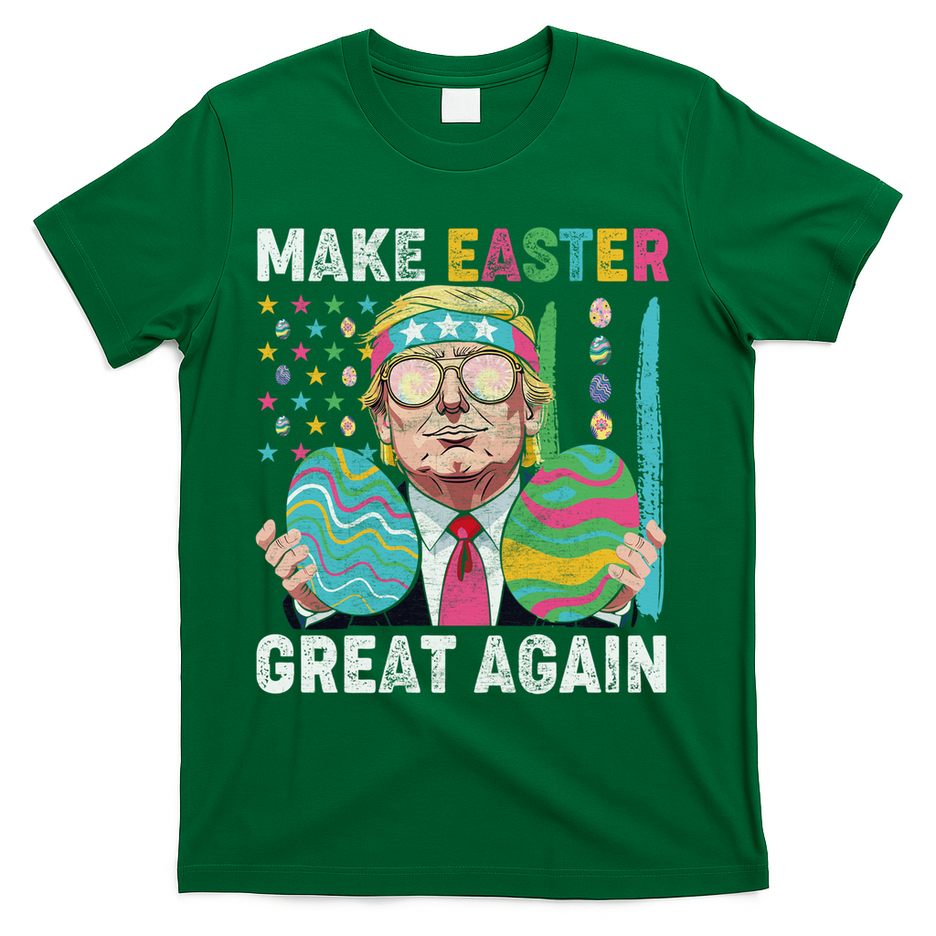 Make Easter Great Again Trump Bunny Spring Hunt Eggs T-Shirt - Green