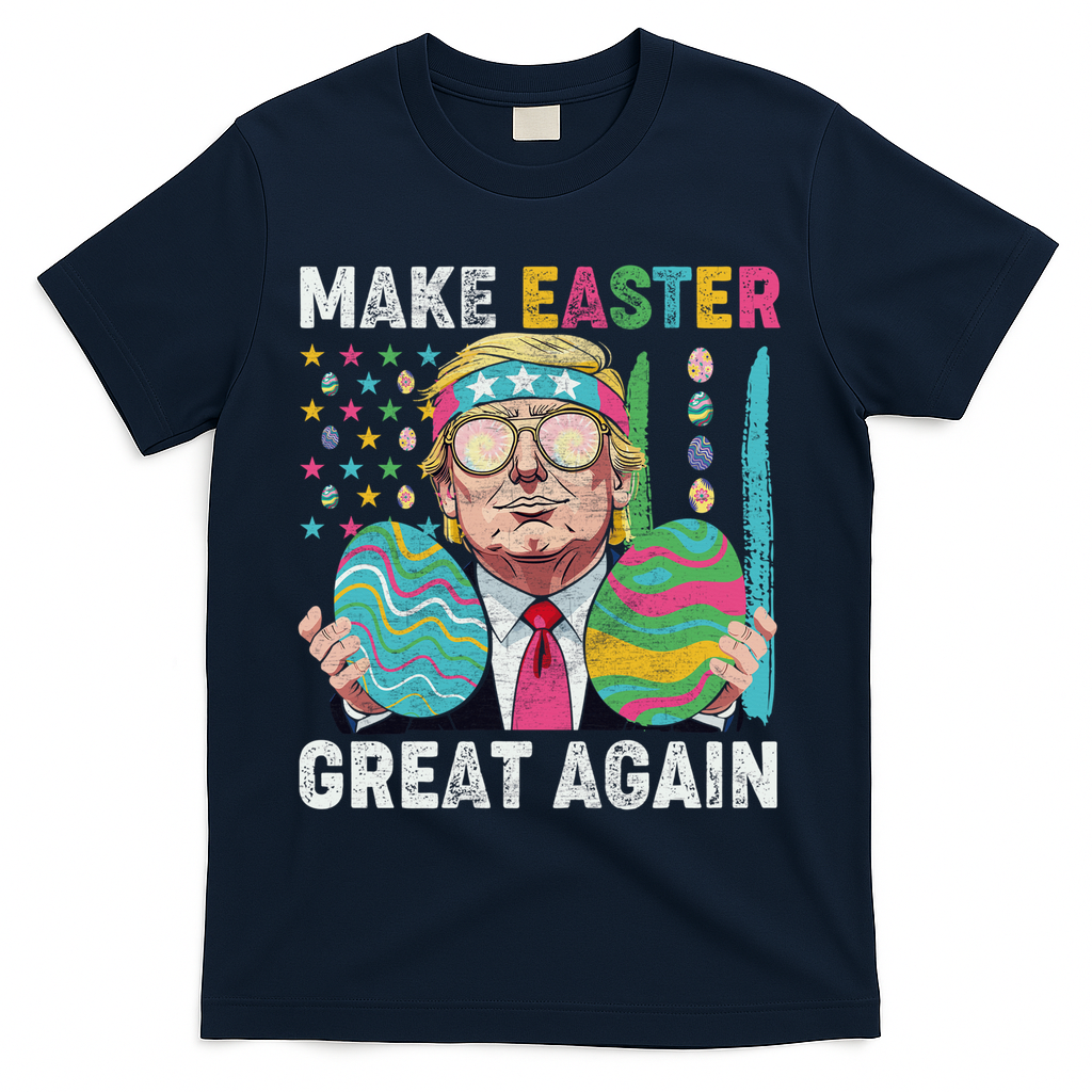 Make Easter Great Again Trump Bunny Spring Hunt Eggs T-Shirt - Navy
