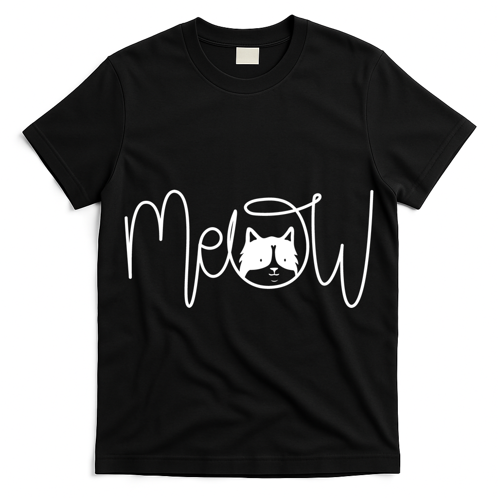 Meow Cat Calligraphy T-Shirt