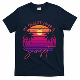 My Favorite Color Is Sunset Summer Retro T-Shirt - Navy