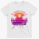 My Favorite Color Is Sunset Summer Retro T-Shirt - White
