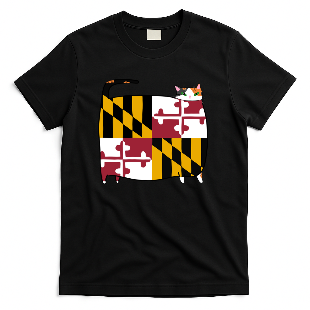 Maryland Flag Calico Cat - Black