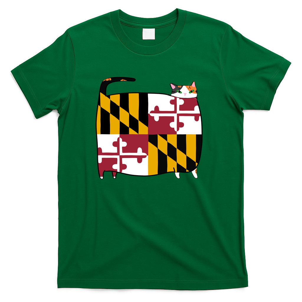 Maryland Flag Calico Cat - Green