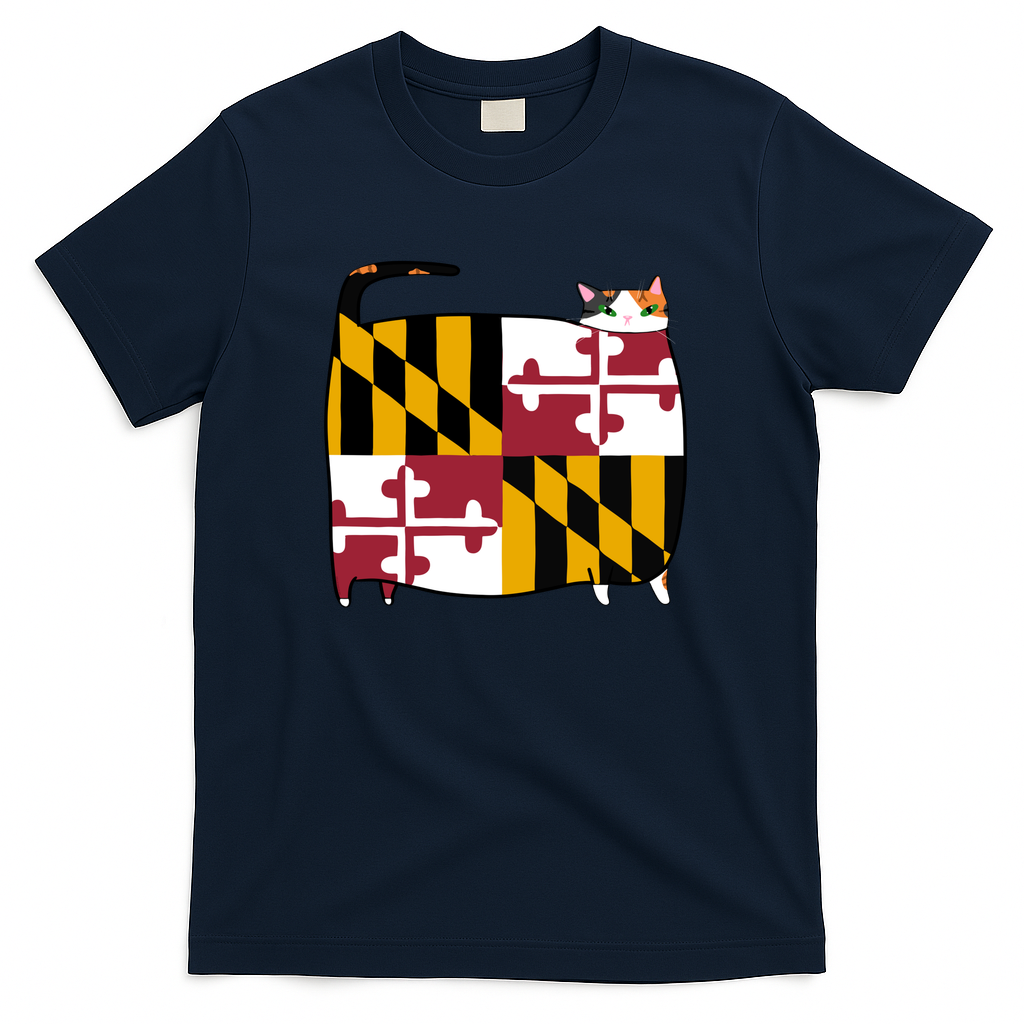 Maryland Flag Calico Cat - Navy