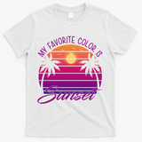 My Favorite Color Is Sunset Retro Summer T-Shirt - White
