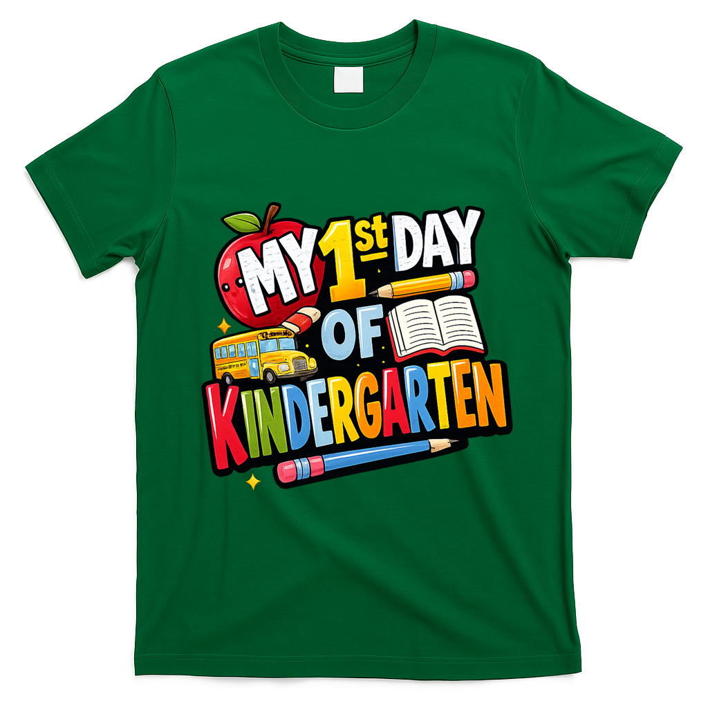 My First Day Of Kindergarten 1st Grade T-Shirt - Irish Green