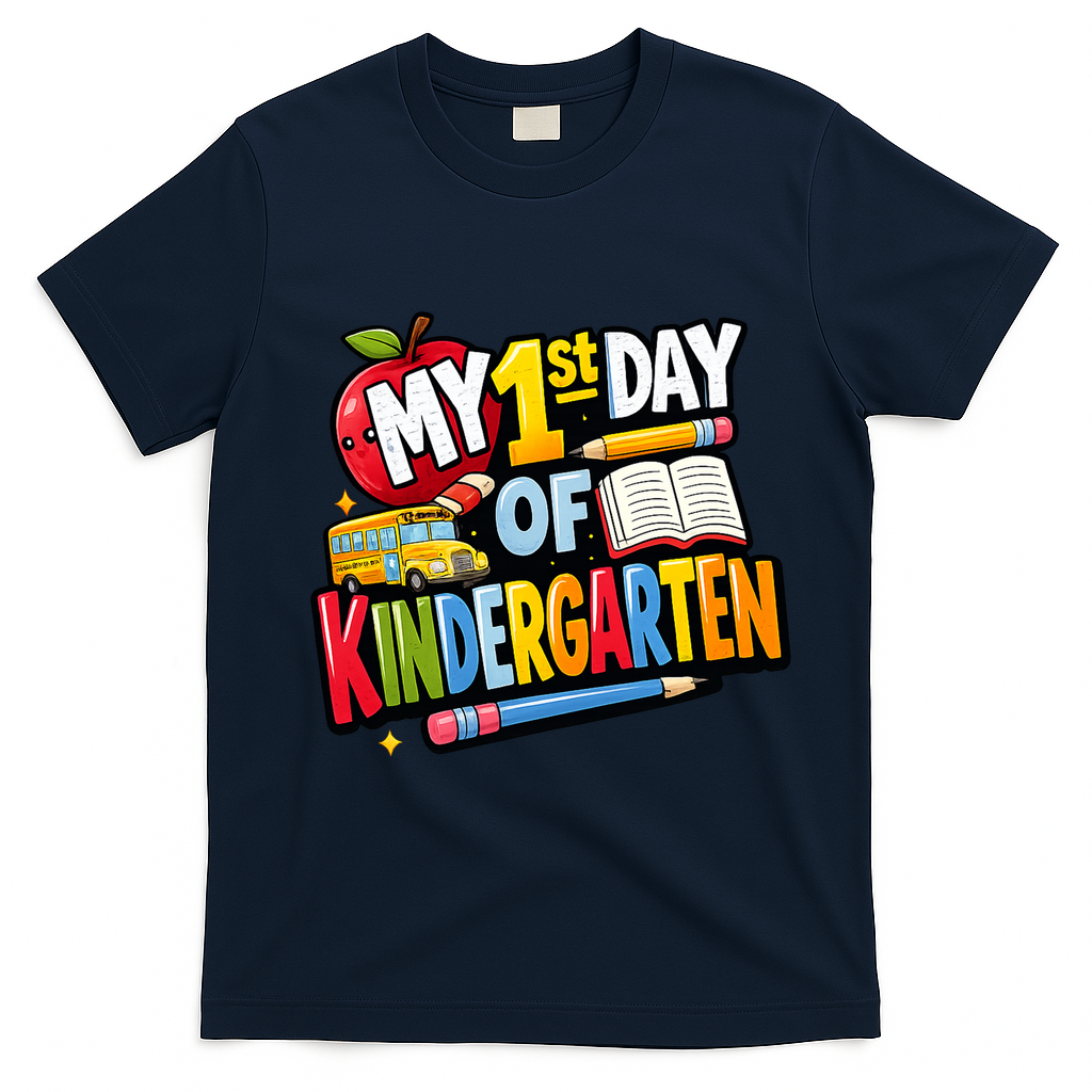 My First Day Of Kindergarten 1st Grade T-Shirt - Navy Blue