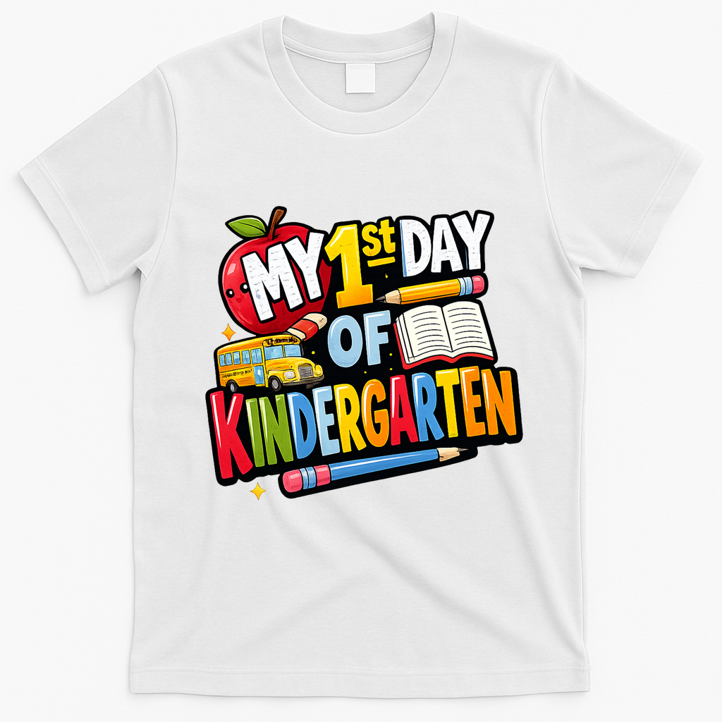 My First Day Of Kindergarten 1st Grade T-Shirt - White