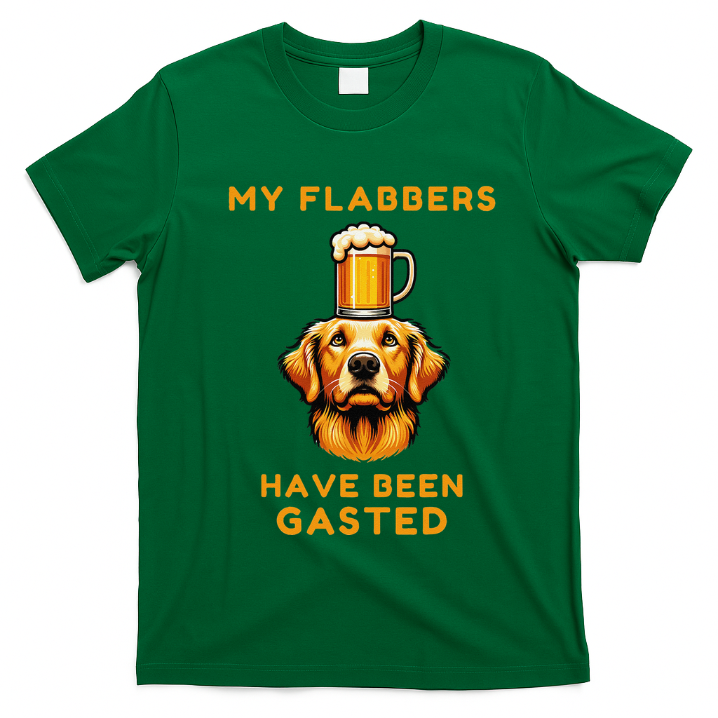 My Flabbers Have Been Gasted Distressed Retro Funny Dog T-Shirt - Irish Green