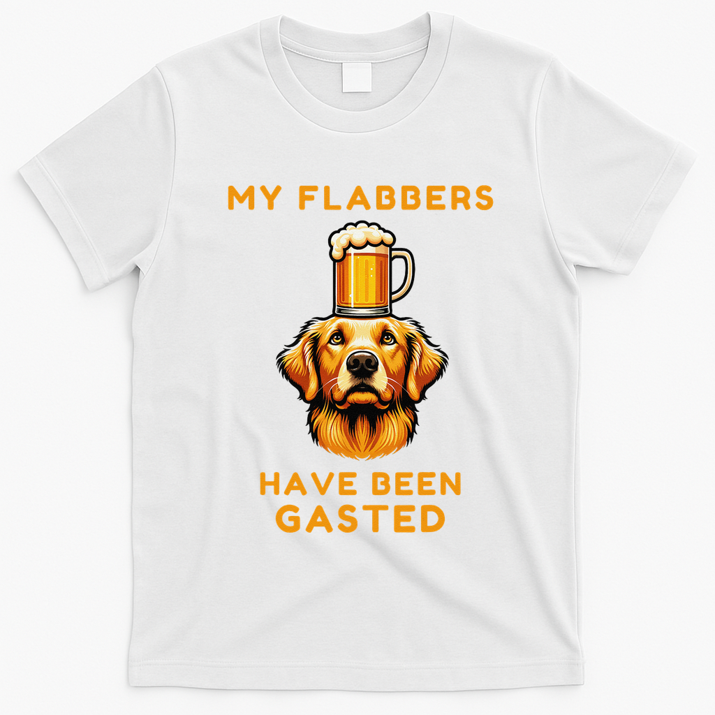 My Flabbers Have Been Gasted Distressed Retro Funny Dog T-Shirt - White