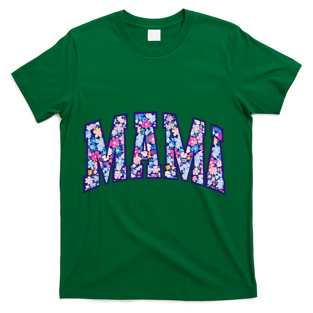 Mama Floral T-Shirt - Green