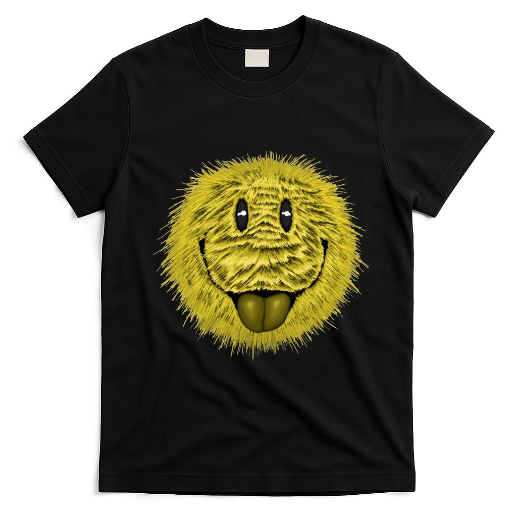 Ma Fur Smiley Pet T-Shirt - Black