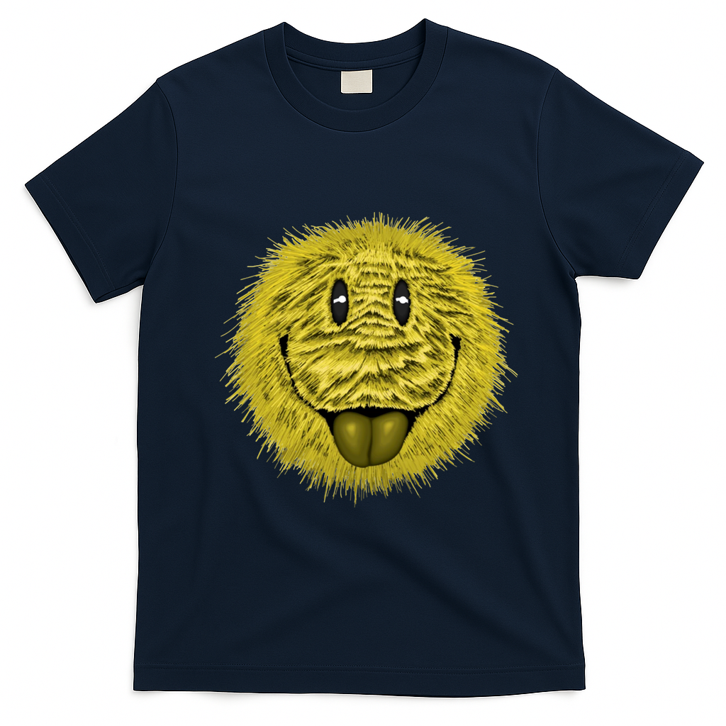 Ma Fur Smiley Pet T-Shirt - Navy Blue