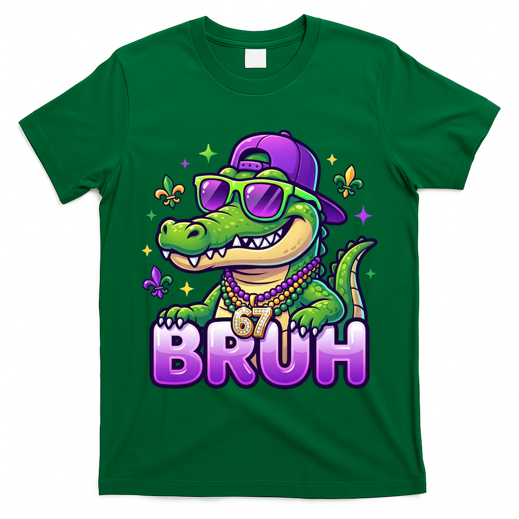 Mardi Gras 67 BRUH Alligator 6-7 Meme Six Seven T-Shirt