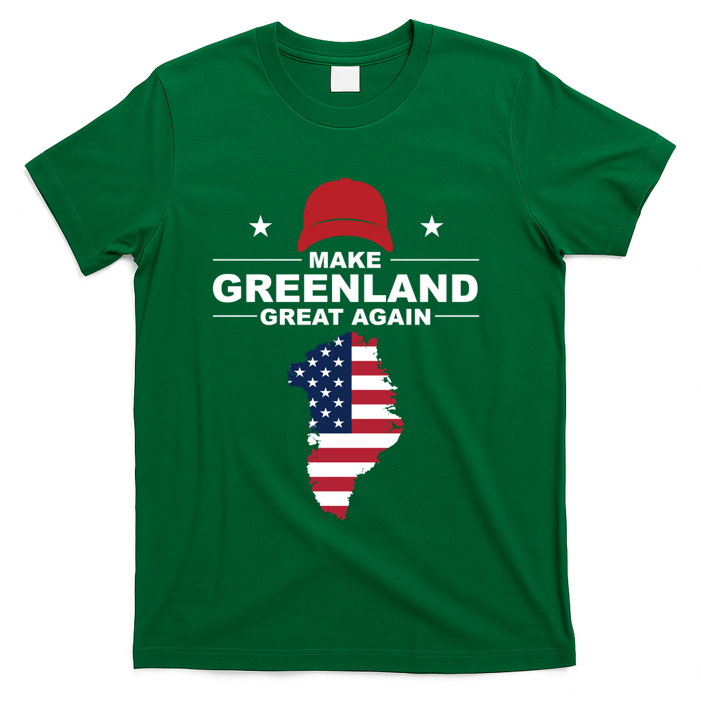 Make Greenland Great Again American Flag Trump T-Shirt - Green