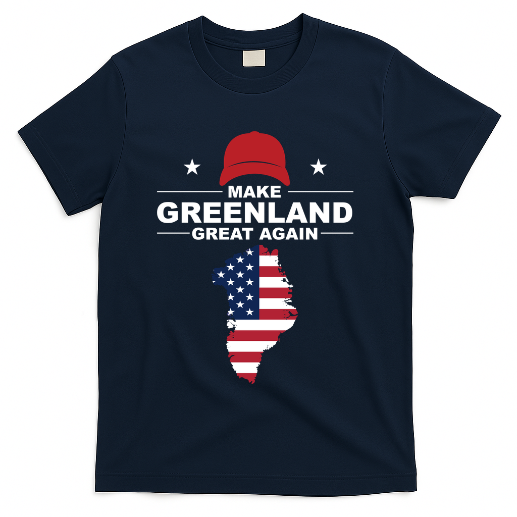 Make Greenland Great Again American Flag Trump T-Shirt - Navy