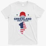 Make Greenland Great Again American Flag Trump T-Shirt - White
