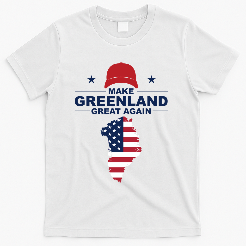 Make Greenland Great Again American Flag Trump T-Shirt - White