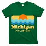 Michigan Great Lakes State Retro Sun Lake T-Shirt
