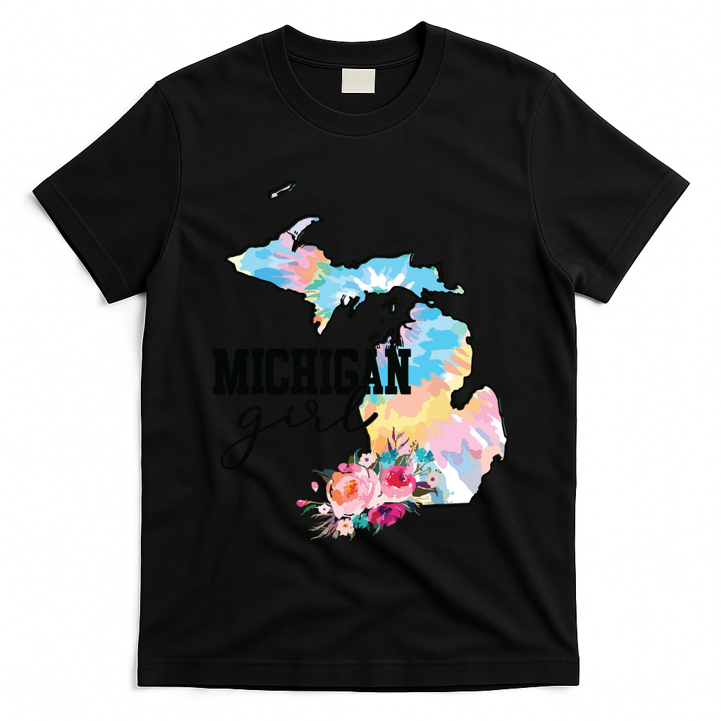 Michigan Girl Tie Dye State Michigan Lovers T-Shirt