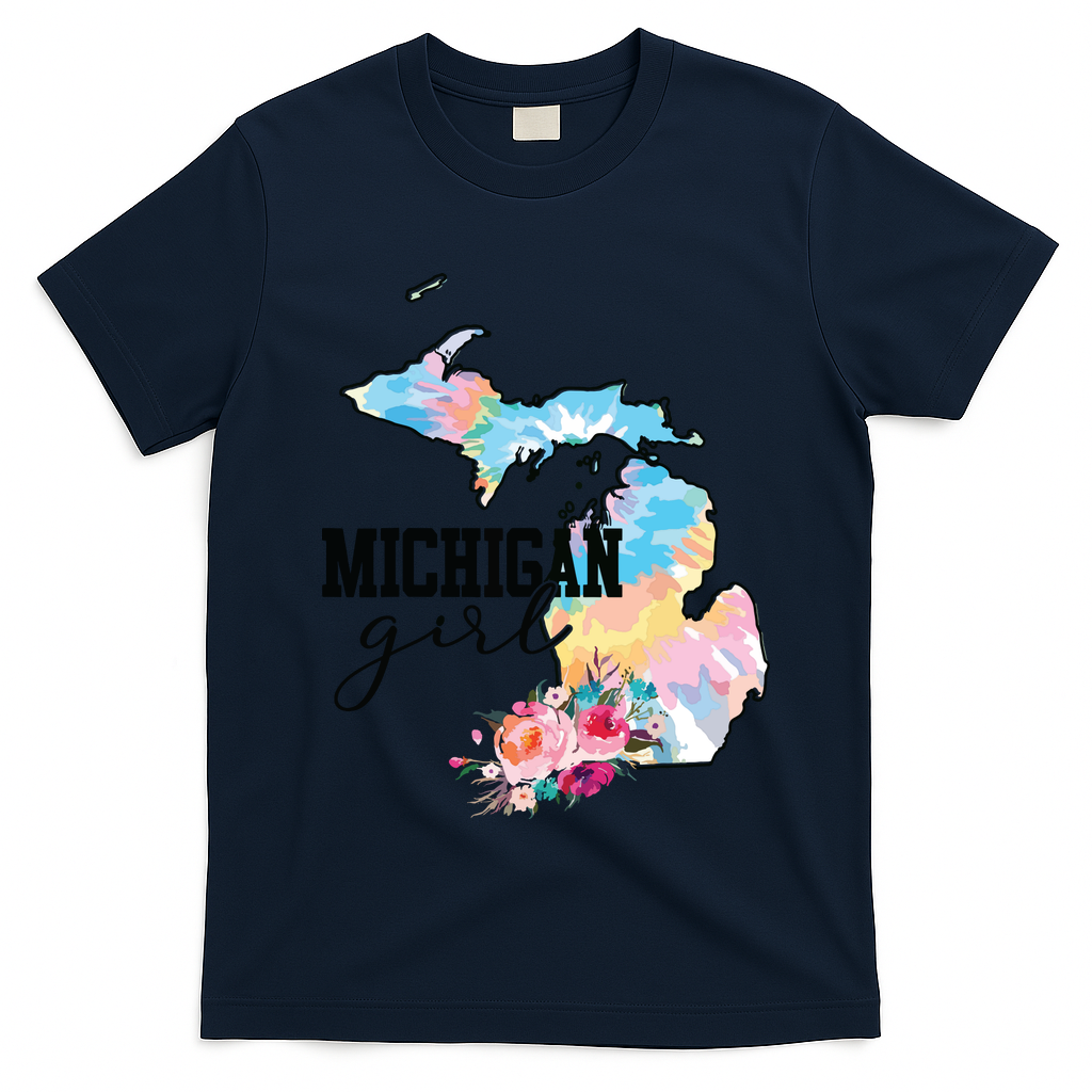 Michigan Girl Tie Dye State Michigan Lovers T-Shirt