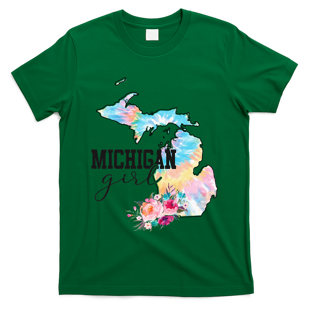 Michigan Girl Tie Dye State Michigan T-Shirt