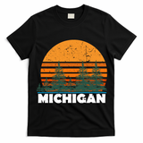 Michigan Gift Vintage Retro Sunset Mi State Hood Gift T-Shirt