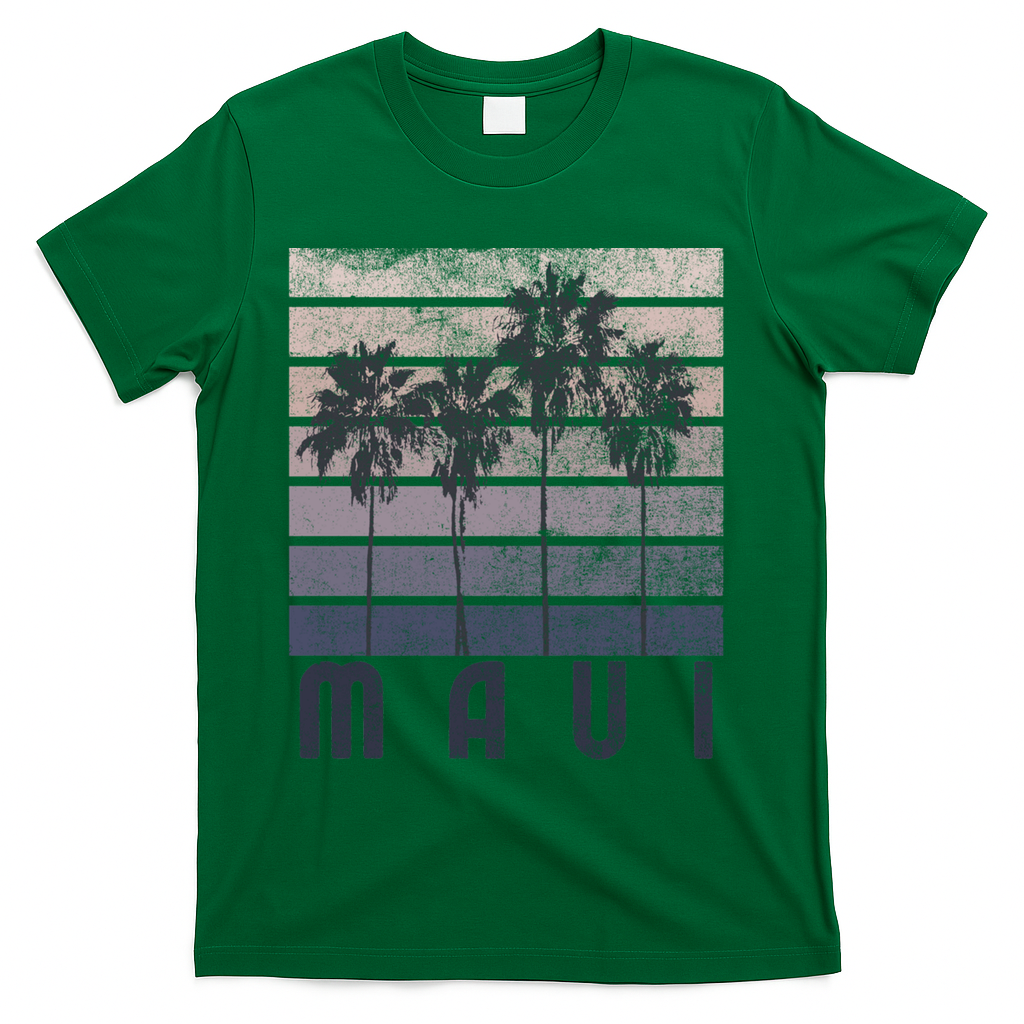 Maui Hawaii Beach Summer Vacation Vintage Gift T-Shirt - Green