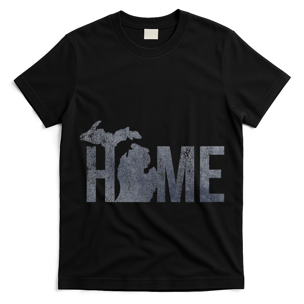 Michigan Home Blue And Distressed T-Shirt