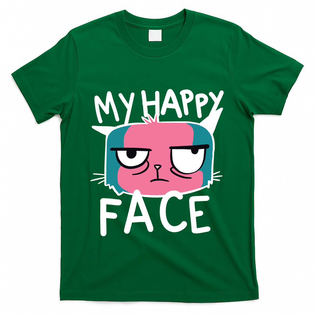 My Happy Cat Face Grumpy T-Shirt
